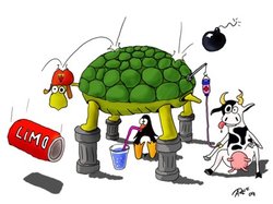 Komische Zeichnung der Aufgaben des Amtes für Verbraucherschutz und Veterinärwesen. Bild: Arne Juniel