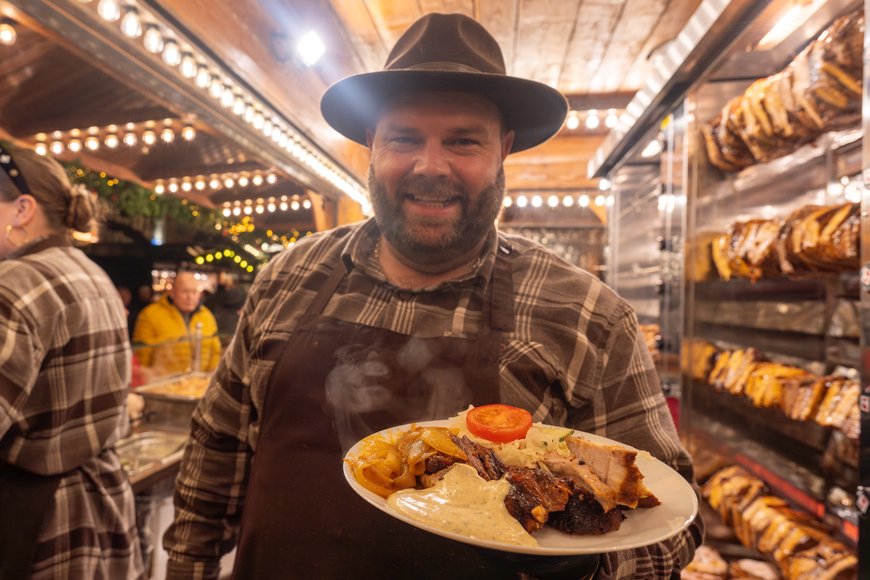 Sascha Stüber Spießbraten auf dem Lamberti-Markt 2025. Foto: Sascha Stüber
