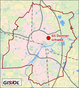 Lage der Grundschule Donnerschwee. Klick führt zur Karte. Quelle: GIS4OL