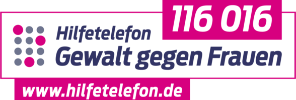 Logo Hilfetelefon Gewalt gegen Frauen mit Rufnummer 116016. Grafik: Hilfetelefon Gewalt gegen Frauen