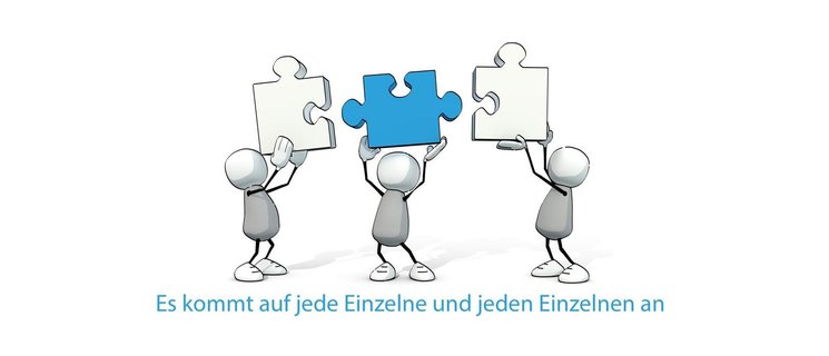 Strichmännchen halten Puzzleteile hoch. Foto: ullrich/Fotolia.com