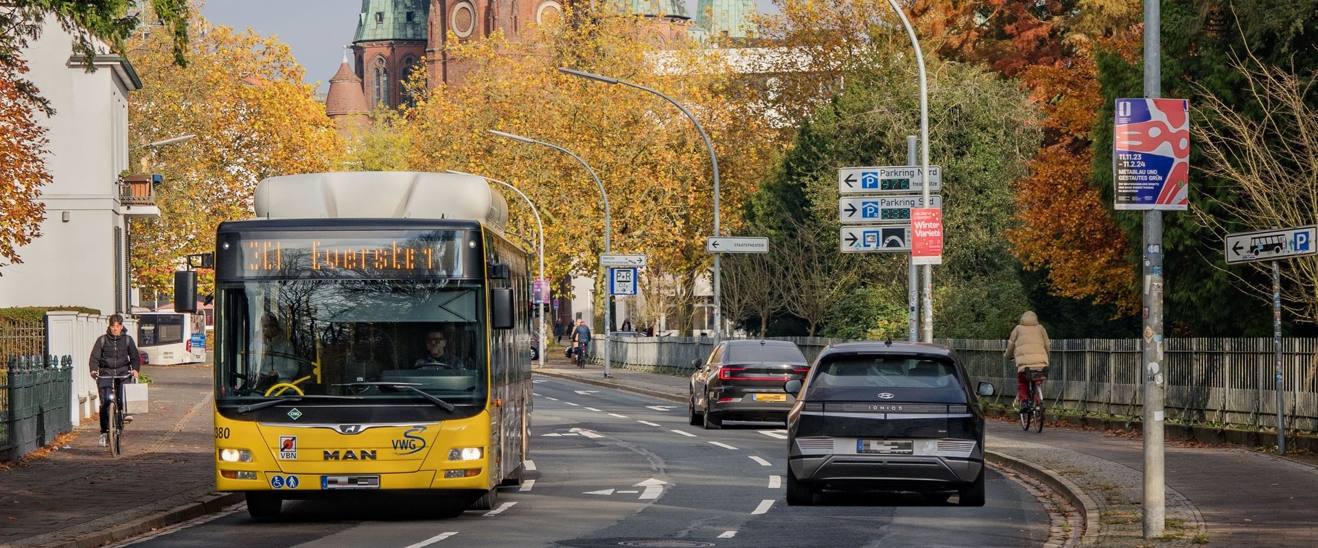 Verschiedene Verkehrsmittel in der Gartenstraße. Foto: Stadt Oldenburg