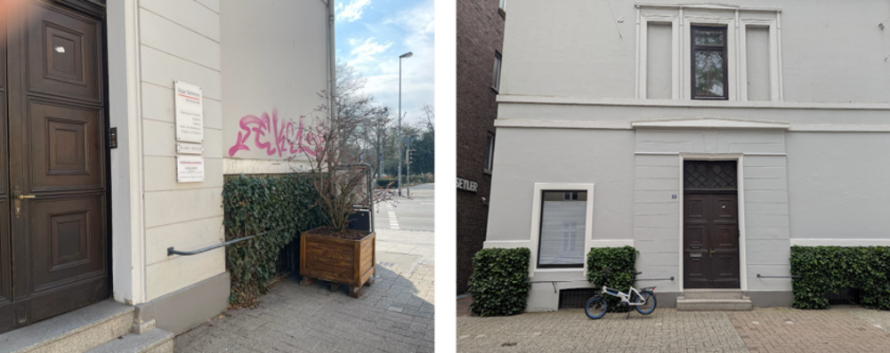 Aktion „einWANDfrei saubere City“ – Vorher/Nachher Gaststraße 18. Fotos: Projekt „einWANDfrei“/Stadt Oldenburg