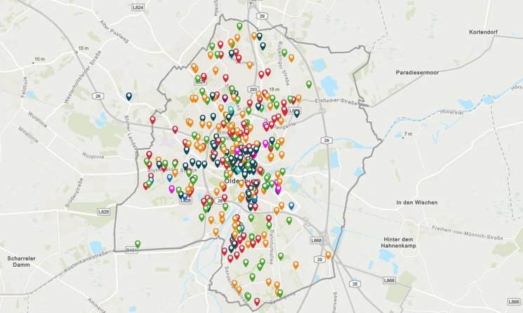 Screenshot des Sozialen Stadtplans im Internet. Foto: Stadt Oldenburg