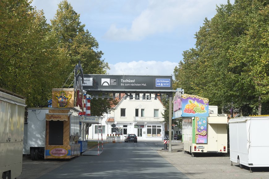 Der Aufbau vom Kramermarkt am 22. September 2025. Foto: Sascha Stüber