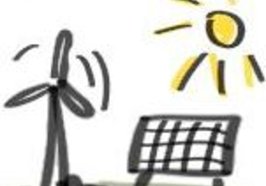Grafik mit Solarpaneel, Windrad und Sonne. Foto: Stadt Oldenburg