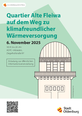 Seite 1 der Einladung zur Infoveranstaltung Energieversorgungskonzept Alte Fleiwa; Quelle: Stroh Designagentur