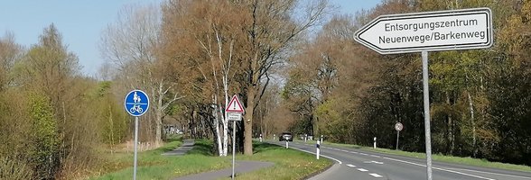 Einfahrt von der Holler Landstraße zum Wertstoffhof. Foto: Stadt Oldenburg