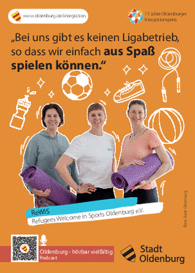 Postkarte zum Projekt „Refugees welcome in sports“ Foto: Stadt Oldenburg