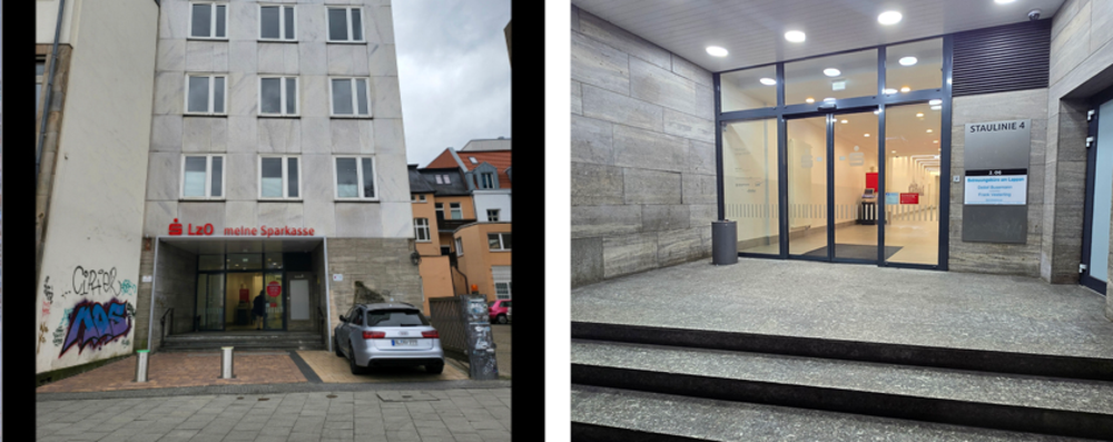 Aktion „einWANDfrei saubere City“ – Vorher/Nachher Achternstraße 42. Foto: Projekt „einWANDfrei“/Stadt Oldenburg