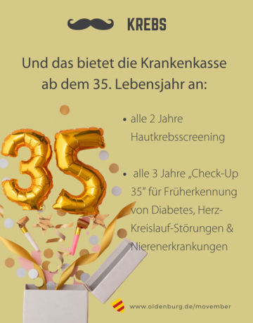 Informationen zu Krankenkassenleistungen ab 35. Bild: Stadt Oldenburg.