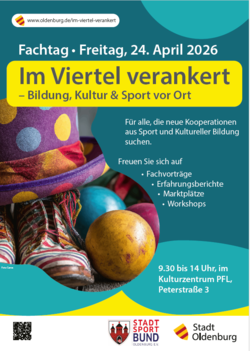 Plakat vom Fachtag Im Viertel verankert. Foto: Stadt Oldenburg
