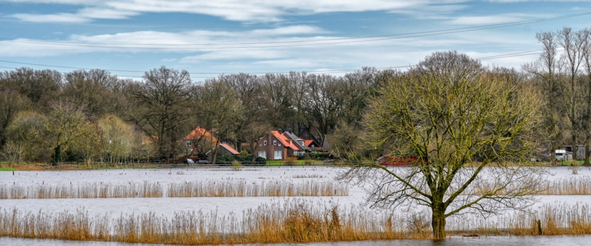 Überflutetes Gebiet an der Hunte und dem Osternburger Kanal. Foto: Hans-Jürgen Zietz
