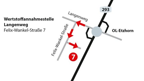 Anfahrt Wertstoffannahmestelle Langenweg. Foto: Stadt Oldenburg