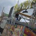 Vorschau: Die Rutsche „Happy Slide“ beim Aufbau auf dem Kramermarkt am 22. September 2025. Foto: Sascha Stüber