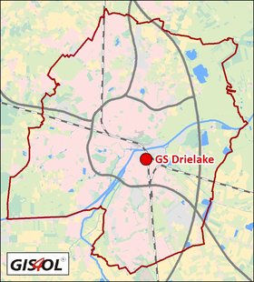 Lage der Grundschule Drielake. Klick führt zur Karte. Quelle: GIS4OL Lage der Grundschule Drielake. Klick führt zur Karte. Quelle: GIS4OL