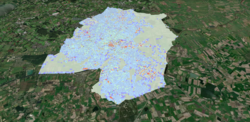 Karte Oldenburgs mit farbig markierten Arealen. Quelle: Enersis/EWE NETZ