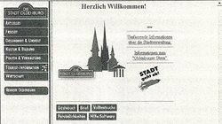 Screenshot der Website www.oldenburg.de aus dem Jahr 1997. Quelle: Stadt Oldenburg