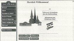 Screenshot der Website www.oldenburg.de aus dem Jahr 1997. Quelle: Stadt Oldenburg