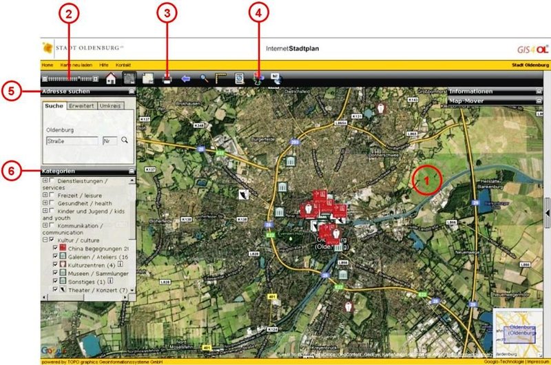 Internetowy plan miasta. Grafik: Miasto Oldenburg