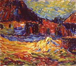 Abbildung des Bildes „Sommer im Dangaster Moor“ von Karl Schmidt-Rottluff von 1908. Quelle: Landesmuseum Kunst & Kultur Oldenburg