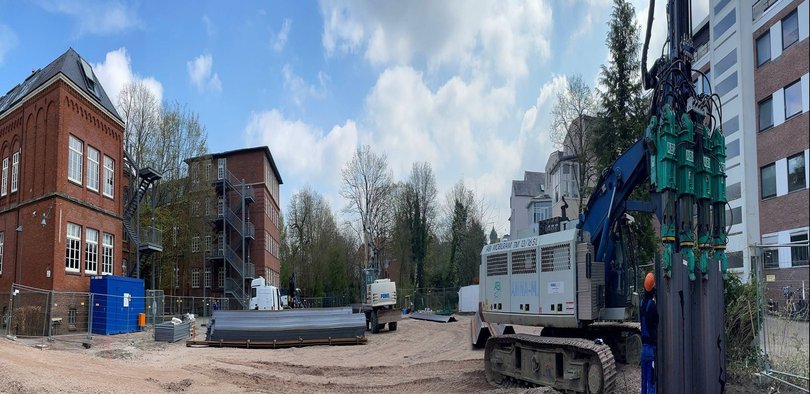 Am Alten Gymnasium Oldenburg beginnen die Arbeiten für den Erweiterungsbau. Foto: Sascha Stüber