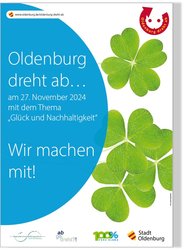Plakat mit Glücksklee zum Aktionstag 2024. Quelle: Stadt Oldenburg