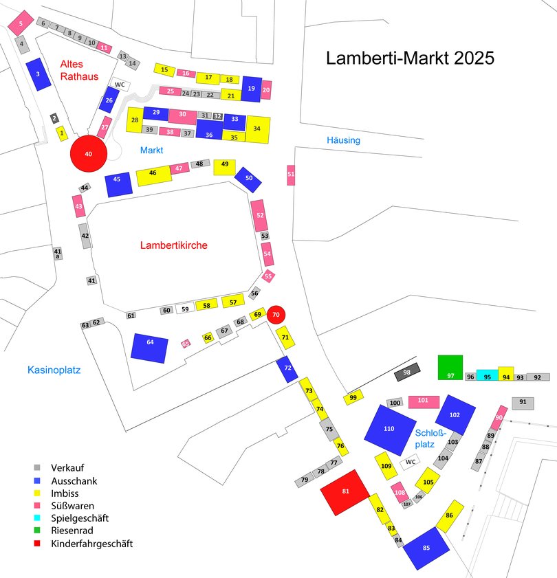 Standplan für den Lamberti-Markt 2025. Bild: Stadt Oldenburg Standplan für den Lamberti-Markt 2025. Bild: Stadt Oldenburg