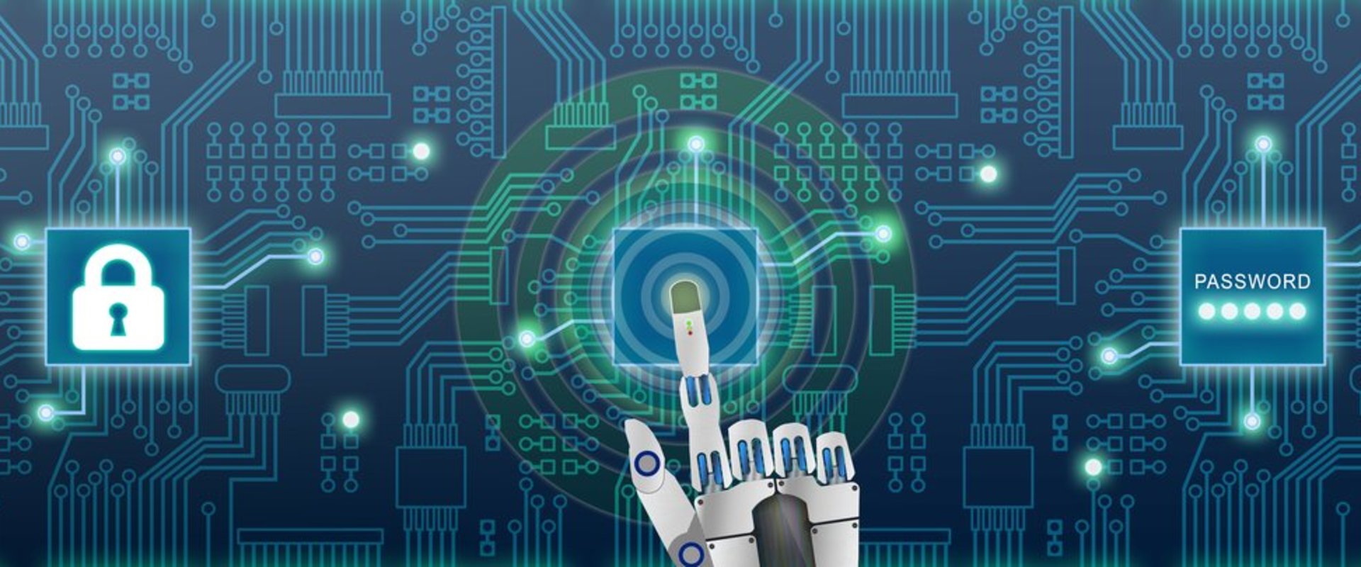 Digitalisierungssymbole: eine Roboterhand wählt ein Symbol an. Foto: Fotohansel/Fotolia.com