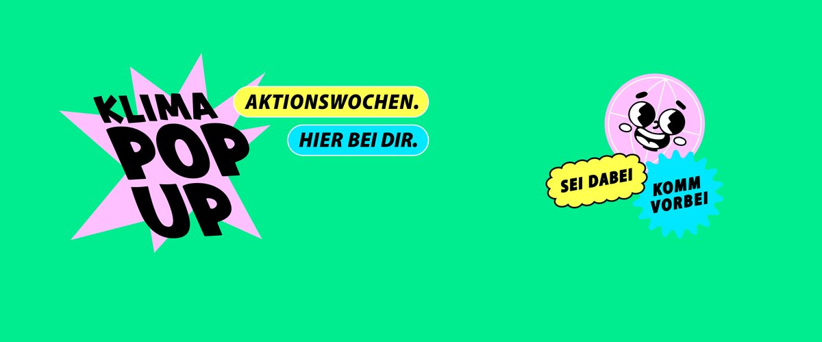 Zu sehen ist die Bewerbung des sogenannten KLIMA POP-UPs. Illustration: salty lemons GbR