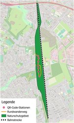 Karte des Bahndammgeländes Krusenbusch. Grafik: Louisa Bohr/Stadt Oldenburg