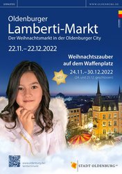 Das Plakat für den Oldenburger Lamberti-Markt in der Oldenburger City. Foto: Stockwerk2/Sascha Stüber