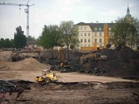 Bauarbeiten am Fundament der Schlosshöfe. Foto: Rolf Scharfenberg