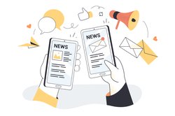 Zwei Smartphones mit einem Newsletter. Foto: Freepik