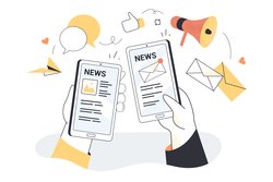 Zwei Smartphones mit einem Newsletter. Foto: Freepik