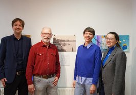Steffen Wiegmann, Ronald Heine, Sandrine Teuber, Lisa Bellmann eröffnen den Projektraum_5. Foto: Stadtmuseum Oldenburg