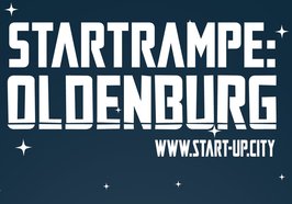 Grafik mit Text "Startrampe Oldenburg" und Website www.start-up.city