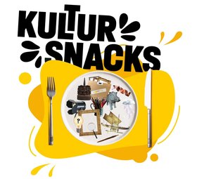 Teller mit kulturellen Elementen, Gabel, Messer und Schriftzug „Kultursnacks“. Foto: OTM
