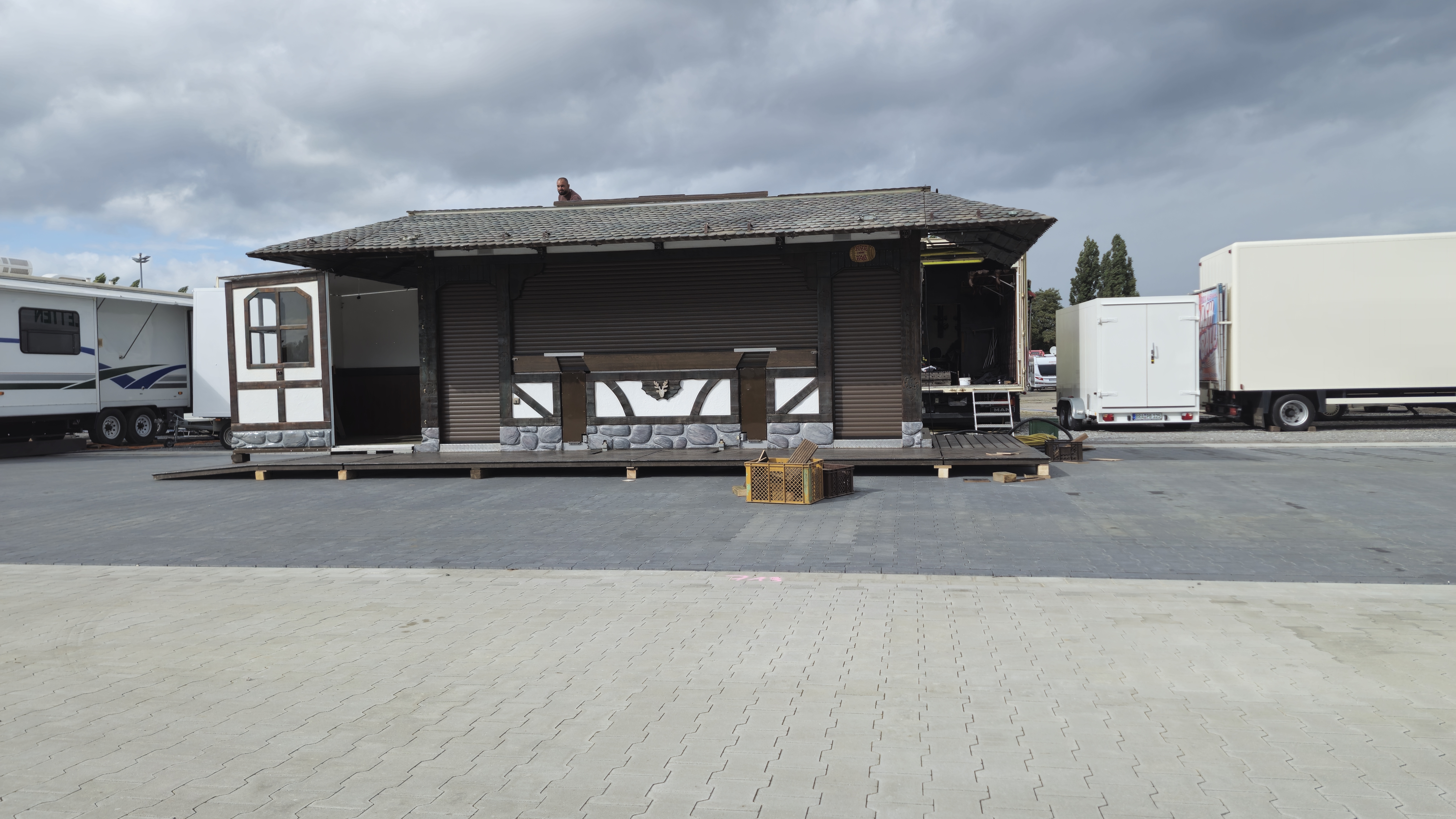Der Aufbau vom Kramermarkt am 15. September 2025. Foto: Stadt Oldenburg