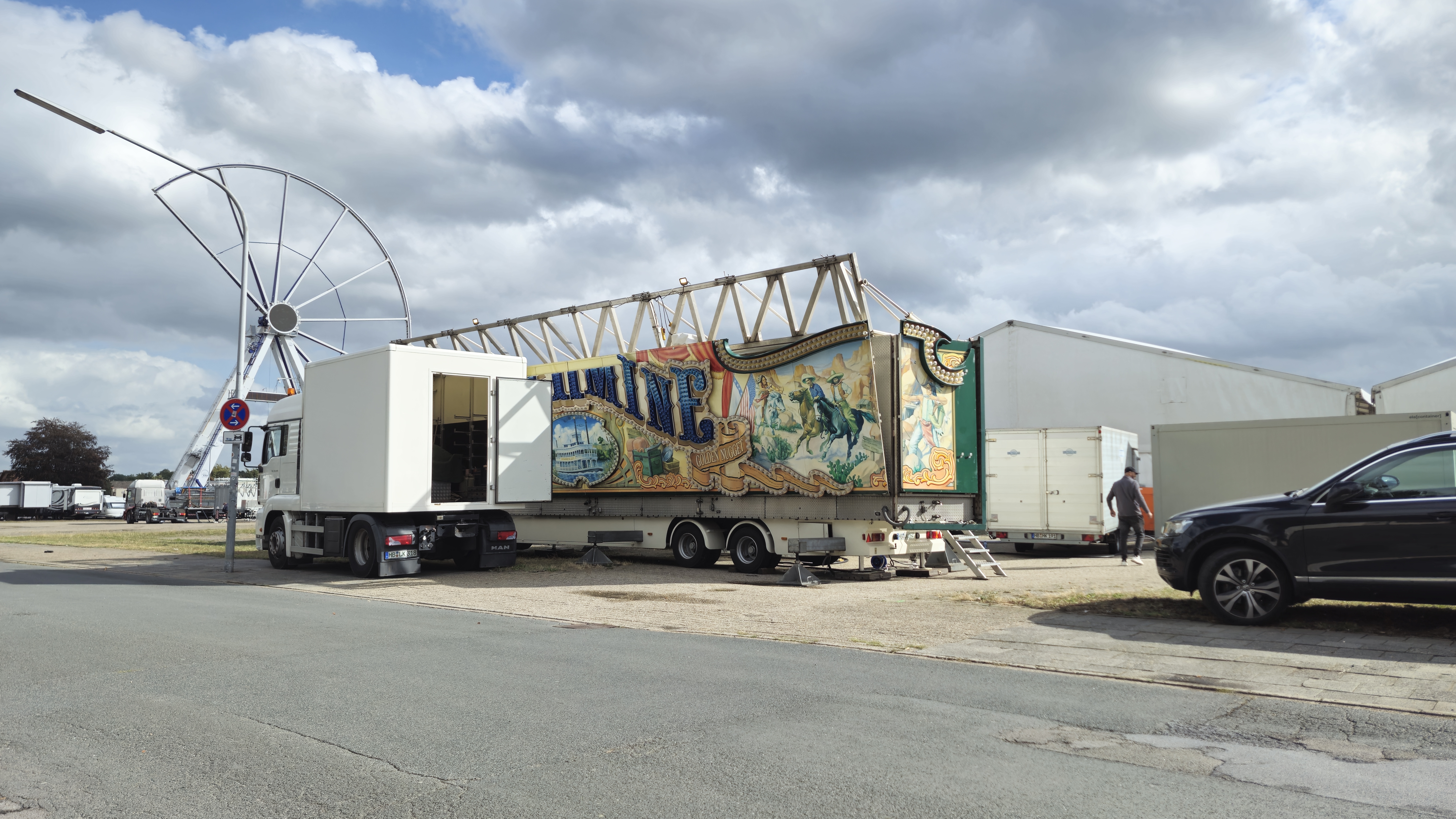 Der Aufbau vom Kramermarkt am 15. September 2025. Foto: Stadt Oldenburg